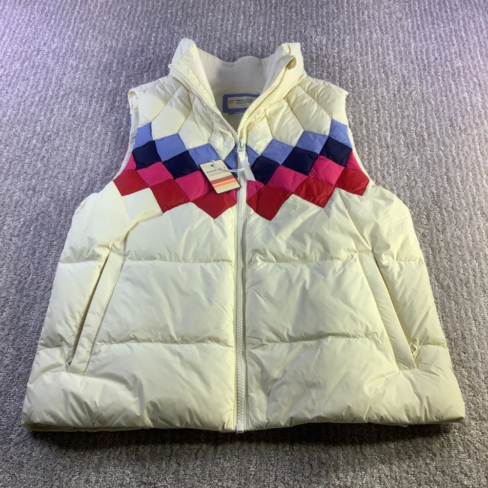 Marine‎ Layer Archive Sierra Puffer Vest Antique White Multi Color Size XS NWT - Picture 2 of 12